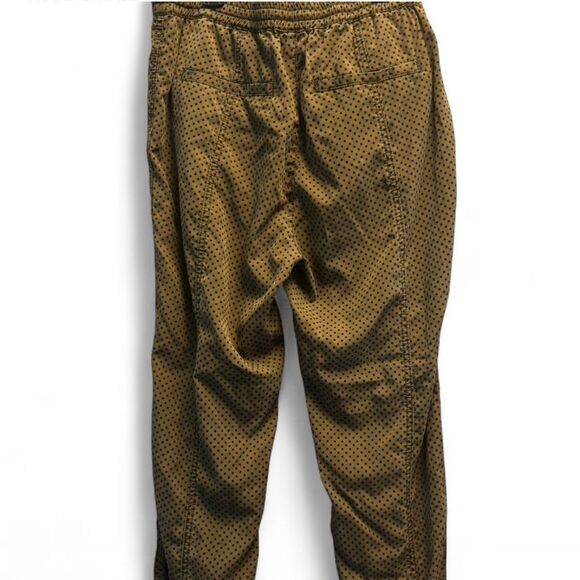 Anthropologie Polka Dot Velvet Jogger Pants Olive/Navy Size Medium - Picture 4 of 6